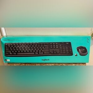 Logitech MK270 Wireless Keyboard and Mouse Combo - Black on Teal Box